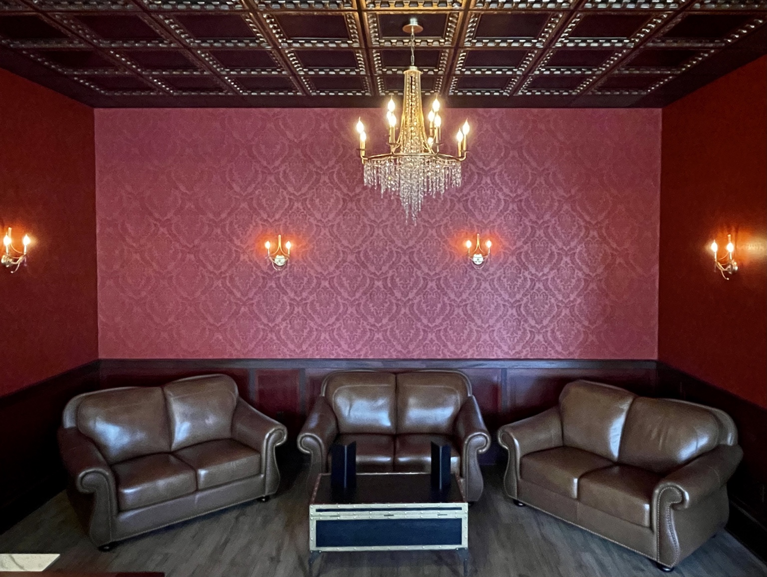 The lounge beside the Pink Heifer saloon stage